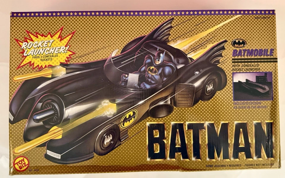 1989 BATMOBILE с Rocket Launcher DC Comics - BATMAN Toy Biz Vehicle НОВЫЙ в коробке - Изображение 2 из 4