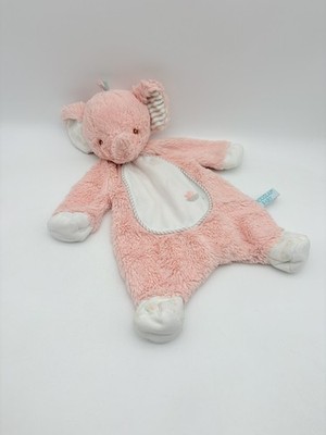 Douglas Sshlumpie Pink Elephant Plush Lovey Blanket Floppy Bird Print