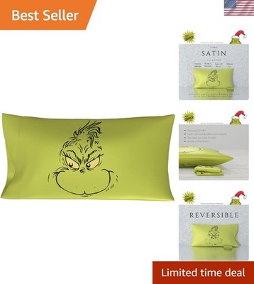 Collectible Grinch King Pillowcase 20x36 - Decorative Satin for Beauty Sleep