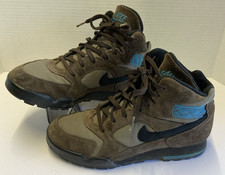 Vintage Nike ACG Caldera Brown and Turquoise Suede Hiking Boots Women s Size 8