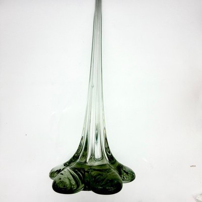 Vintage 28'' Tall Ice Green Tint Glass Eiffel Tower Floor Bud Vase Centerpiece