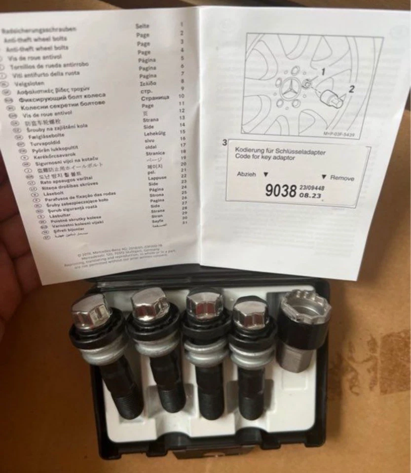 Coffret Ecrou Antivol A0009909819 Jante Mercedes OEM AMG GLE W167 V167 C167 Neuf - Immagine 3 di 3