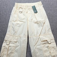 Wild Fable Women's Mid-Rise X-Small Relaxed Cargo Pants Off White New w Tags