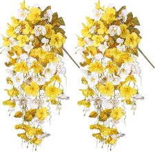 Hibiscus Fall Flowers Artificial for Decoration, 2pcs Silk Hibiscus Trailing