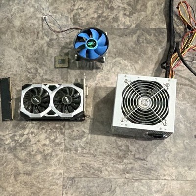 A full combo of power supply CPU and a CPU cooler and a CPU information 