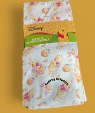 Disney Winnie The Pooh Halloween Set Of 3 Pc Kitchen Towels 100 Cotton Fall