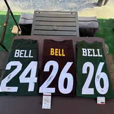 LeVeon Bell Signed Michigan St & Steelers and Jets XL Custom Jerseys-BAS/JSA/PSA