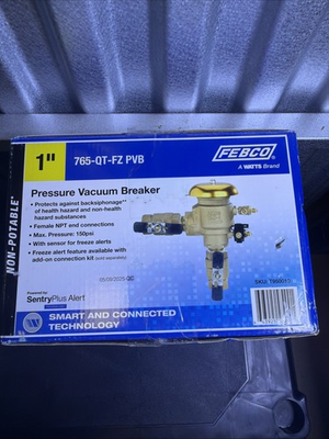 #ad FEBCO 765 QT FZ PVB 1in Pressure Vacuum Breaker PVB Bronze 150 psi $89.99