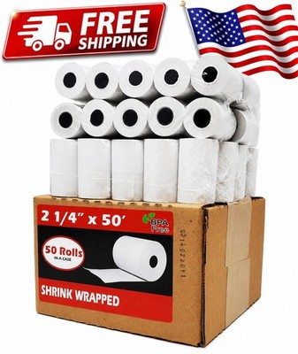 50 Rolls 2 1/4  x  50 Thermal Receipt Paper - Premium 55GSM BPA Free Credit Card