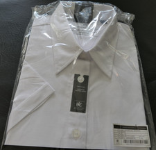 Oxford Kurzarm Hemd Bluse Damen Business Easy Care / Weiss - M / EU 38 NEU