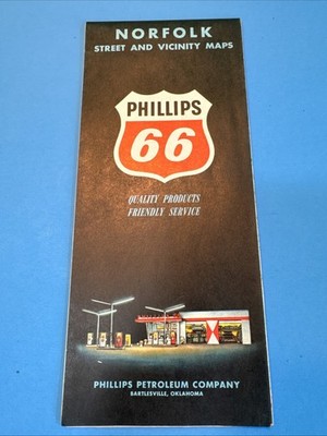 1962 NORFOLK VA Phillips 66 Vicinity Street, Road Map EXC