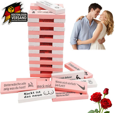Holzstapelspiel für Paare Interaktives Liebesspiel Risiko-Strategie Geschenk Val