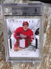 2015 UD Black Diamond Dylan Larkin Exquisite Rookies Patch Mem RC /299 BGS 9 🔥