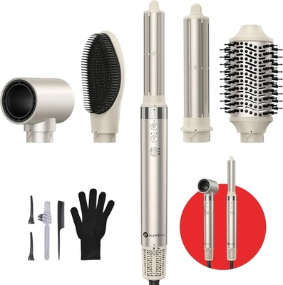 Slopehill Airstyler 5 IN 1, Ionen Föhn 110000 U/Min, Hairstyler, Lockenstab Gold