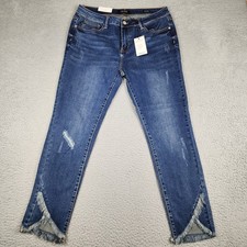Judy Blue Jeans Womens 15/32 Blue Skinny Fit Stretch Faded Distressed Casual