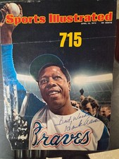 Hank Aaron Autographed Sports Illustrated Cover - April 15,1974