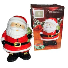 Gibson Santa Christmas Cookie Jar Candy Jovial St Nick Small Stoneware 7.5" NIB