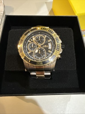Invicta 22418 Men's Pro Diver Two-Tone Stainless  Quartz Black Dial New With Box