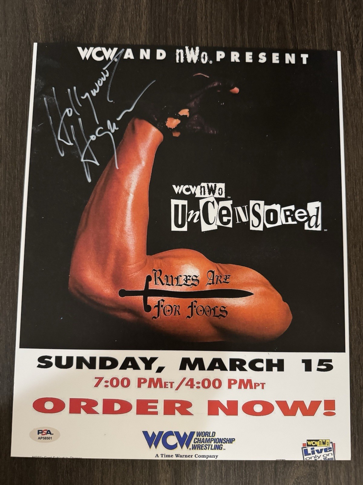 Hulk Hogan Autographed Signed WCW Uncensored 11x14 Photo By With PSA COA 