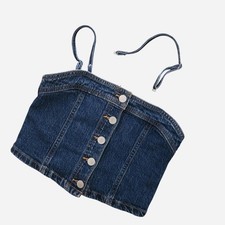 Denim corset top