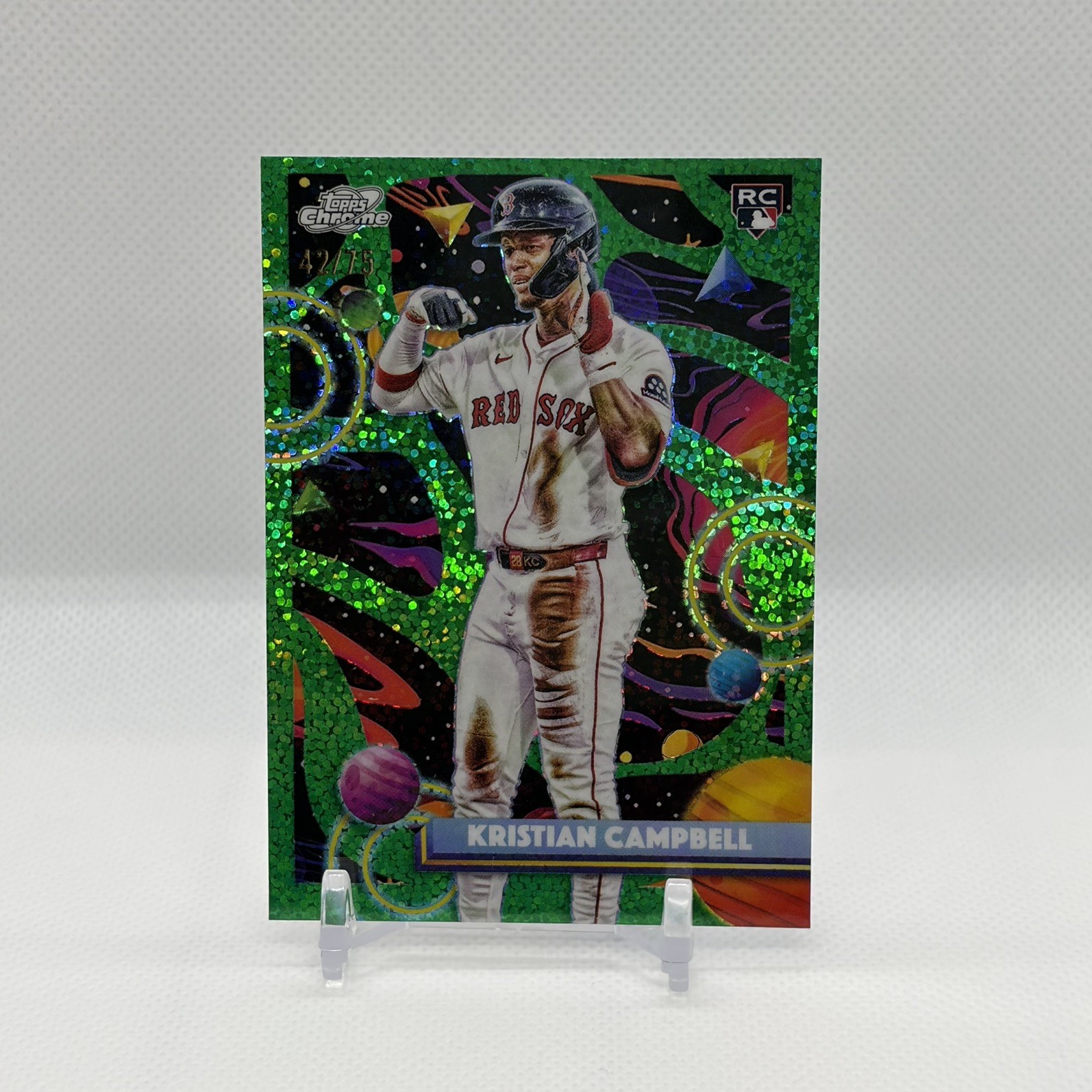 2025 Topps Cosmic Chrome | Kristian Campbell #47 RC | Green Foil 42/75 | Red Sox