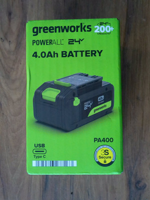 Greenworks PA400 Lithium Ion Battery 24V 4.0Ah Type C Enabled Free US Shipping