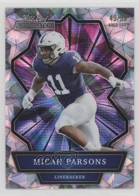 2021 Alumination Holo-Lux Silver Crystals 49/99 Micah Parsons Rookie RC 1cx3