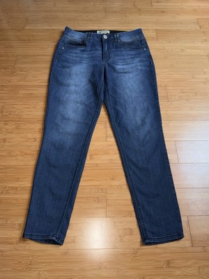Democracy Ab Solution Straight Leg Jeans Womens 12 Blue Wash Elastic Waist 30 