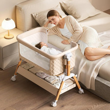 3 in 1 Baby Bassinet Bedside Sleeper,Bedside/Rocking Bassinet for Baby with Wate