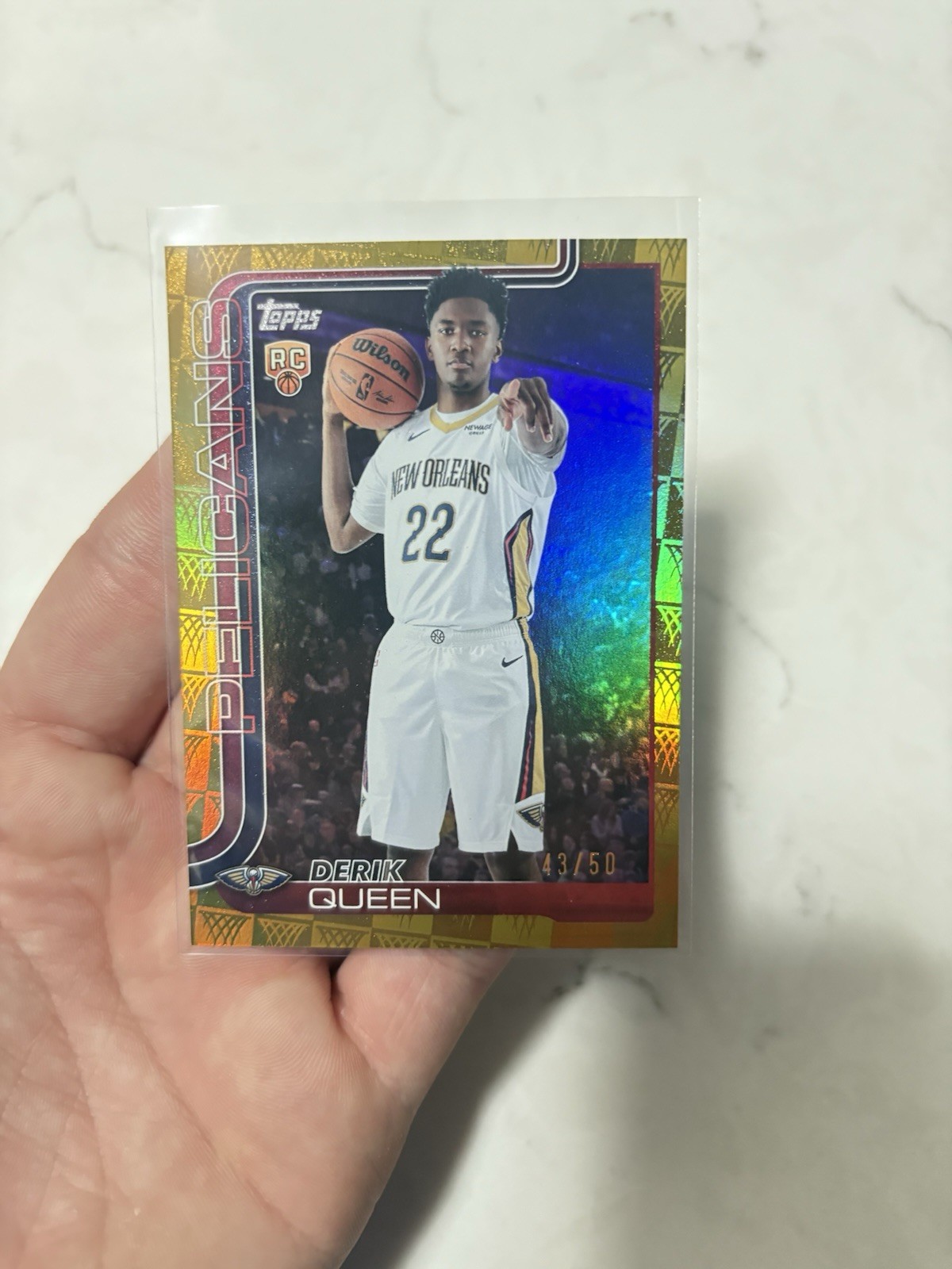 2025-26 Topps Derik Queen Gold Foil /50 Season tip off RC #213