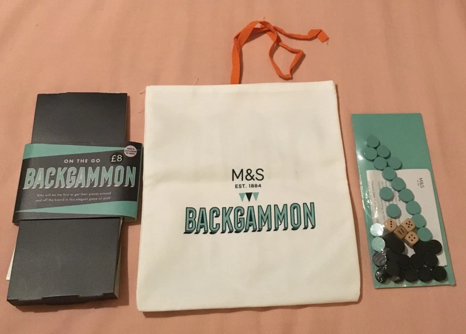Marks & Spencer M&S On The Go Travel Set Backgammon_Strategy Game New - Image 3 of 4
