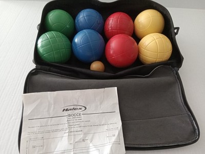 HALEX Bocce Ball Set of 8 Large Balls and Pallino Target Ball with Carrying Case