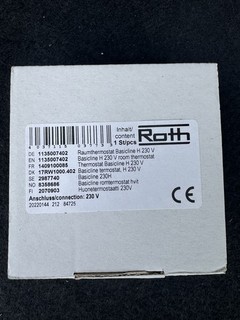 Roth Basicline H/230V Raumthermostat (1135007402) Paket 10 Stück Neu