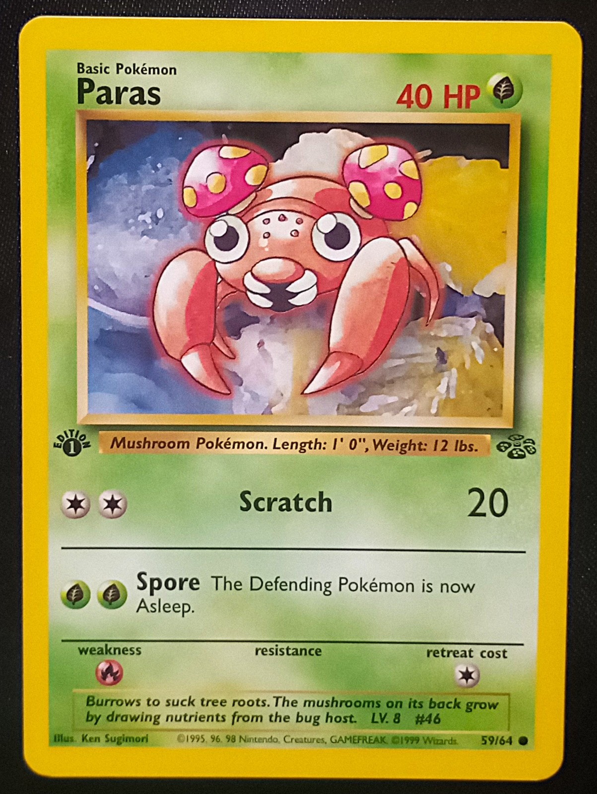 Pokémon TCG Paras #59 1st Edition Jungle - Near Mint