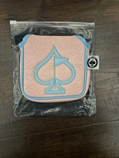 New Pins & Aces Mallet Putter Head Cover Pink/Blue Embossed Spade Flag