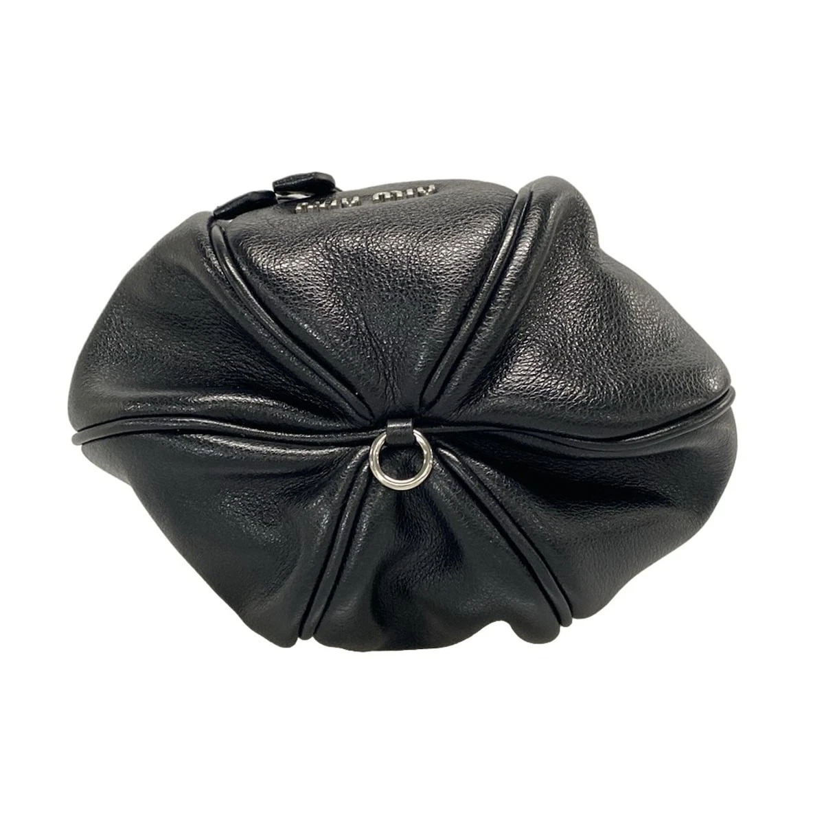 MIU MIU Auth miumiu Borsa a mano in pelle nera