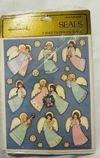 Vintage Hallmark Christmas Angel Stickers 1 sheet only In Original Package 1980