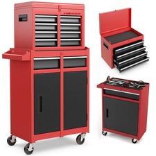 Cassetta Carrello Portautensili Mobiletto 5 Cassetti 2in1 per Garage e Officina