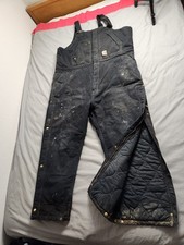 Carhartt Firm Duck Insulated Biberall Overalls Mens Size 2XL Short Black 105470