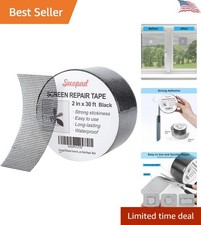 Black Window Screen Repair Tape, 2 in X 30 FT 360IN Screen Repair Kit for Win...