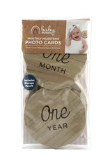 Baby Wonders Monthly Milestone Photo Cards Boy or Girl, Natural Wood - 1 Set
