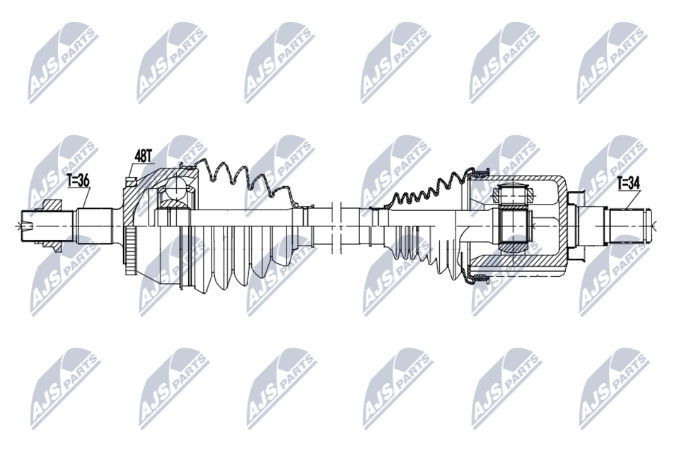 Driveshaft Front Axle Left Automatic Transmission NPW-DW-063 NTY for MG MG HS - Image 3
