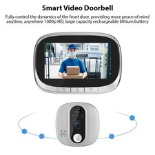 Telecamera Campanello Intelligente Con 2 Spia Porta Wi-Fi 4 3 Pollici IPS-Displ T1K1