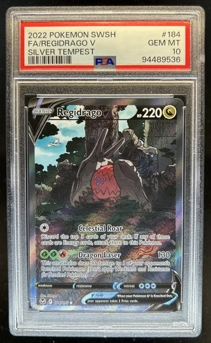2022 Pokemon SWSH Silver Tempest Regidrago V #184/195 PSA 10 GEM MINT