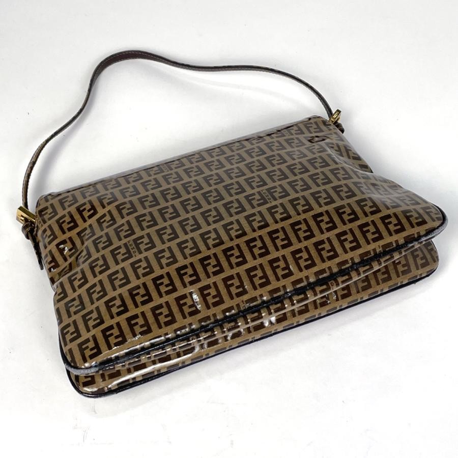 FENDI Zucchino One Shoulder Handbag 26796 Coated Canvas Brown #BS1597 thumbnail 2