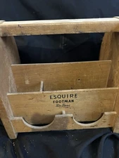 Vintage Esquire Footman Deluxe Wooden Shoe Shine Valet Caddy Wood Box