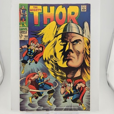MARVEL THE MIGHTY THOR 158 ORIGIN RETOLD 1968 KIRBY & COLLETTA COVER