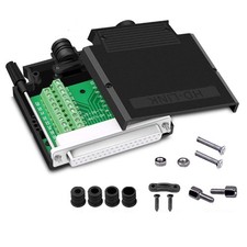 DB37 Solderless RS232 DSUB Serial Female Adapter Connector Breakout Board Case