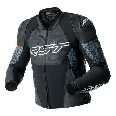 RST Pro Series Supersport-K D3O Lederjacke Grau / Schwarz