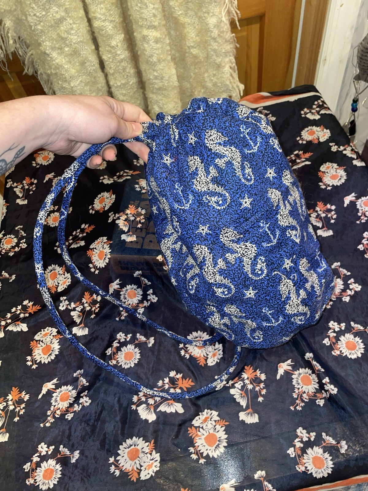 Two Vera Bradley Plastic Lined Drawstring Bags - image 1